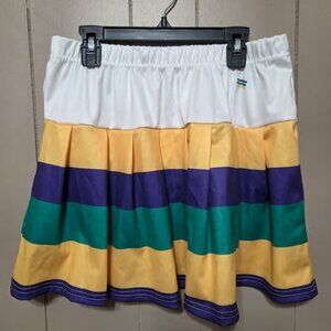 Pleated Mardi Gras skirt